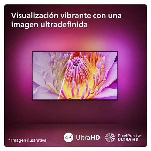 PHILIPS ▫️ Ambilight 55PUS8109 Smart TV 4K LED - Ecrã de 55 polegadas com a plataforma Titan OS, Pixel Precise Ultra HD e som Dolby Atmos, compatível com a Alexa e o Assistente do Google - Cromo acetinado 3