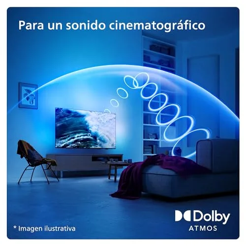 PHILIPS ▫️ Ambilight 55PUS8109 Smart TV 4K LED - Ecrã de 55 polegadas com a plataforma Titan OS, Pixel Precise Ultra HD e som Dolby Atmos, compatível com a Alexa e o Assistente do Google - Cromo acetinado 5