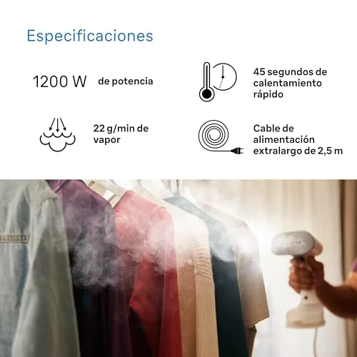 Braun ▫️ QuickStyle 5 GS5011PU, Prancha vertical com placas duplas FreeGlide 3D, vaporizador vertical com aquecimento rápido, vapor 22 g/min, capacidade 150 ml, 1200 W, branco/roxo 5