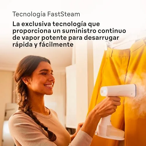 Braun ▫️ QuickStyle 5 GS5011PU, Prancha vertical com placas duplas FreeGlide 3D, vaporizador vertical com aquecimento rápido, vapor 22 g/min, capacidade 150 ml, 1200 W, branco/roxo 6
