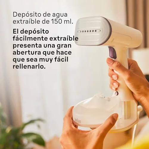 Braun ▫️ QuickStyle 5 GS5011PU, Prancha vertical com placas duplas FreeGlide 3D, vaporizador vertical com aquecimento rápido, vapor 22 g/min, capacidade 150 ml, 1200 W, branco/roxo 7