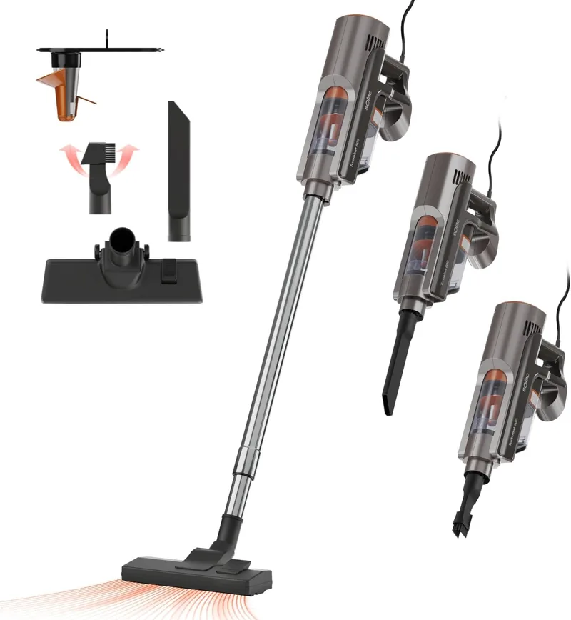 Solac ▫️ Aspirador de vassoura Turbobat 600 | Potência de 12 kPa | Endless Powertech | Sistema triplo de filtragem ciclónica | Metal Mesh e HEPA | Depósito de 800 ml | Fácil manuseamento | Acessórios incluídos