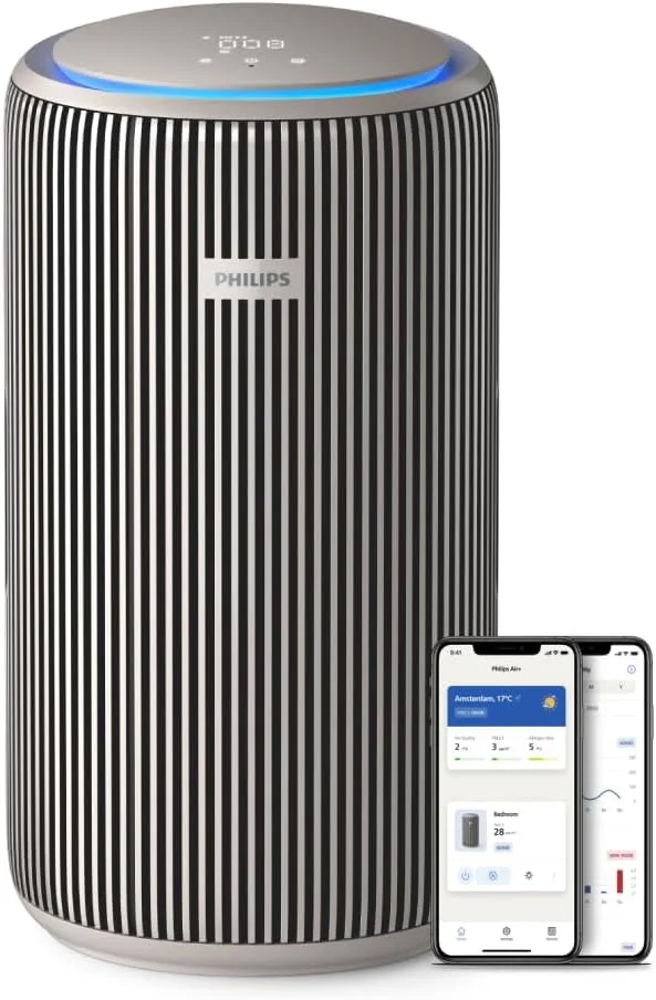 PHILIPS ▫️ 3200 Purificador de Ar HEPA, 130 m², Ultrassilencioso 15 dB*, Cinzento