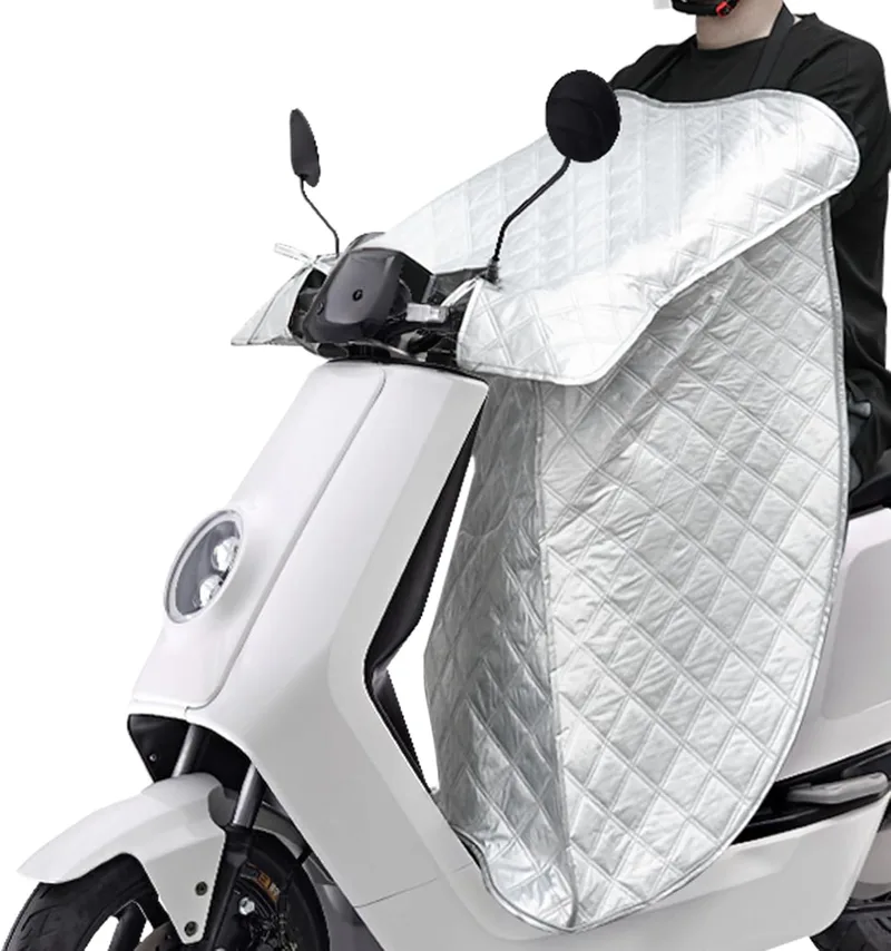 Favoto ▫️ Capa para as pernas de moto - Proteção solar de verão - Capa para scooter com proteção contra a chuva e faixas refletoras - Universal - Poliéster - Capa para veículos de duas rodas com pedais