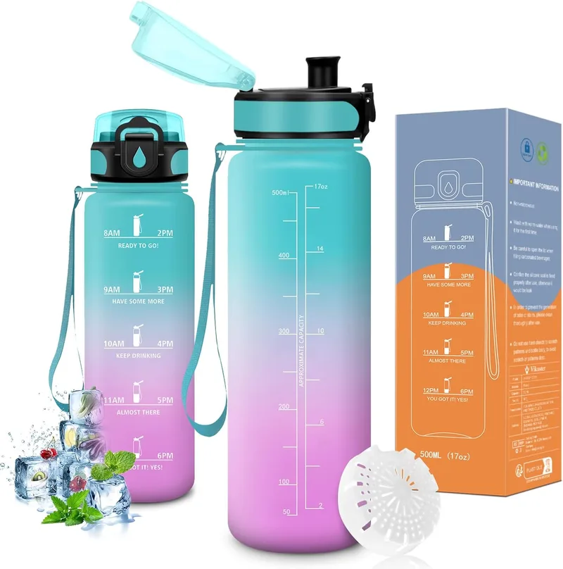 Vikaster ▫️ Garrafa de água garrafa de 500 ml, sem BPA,