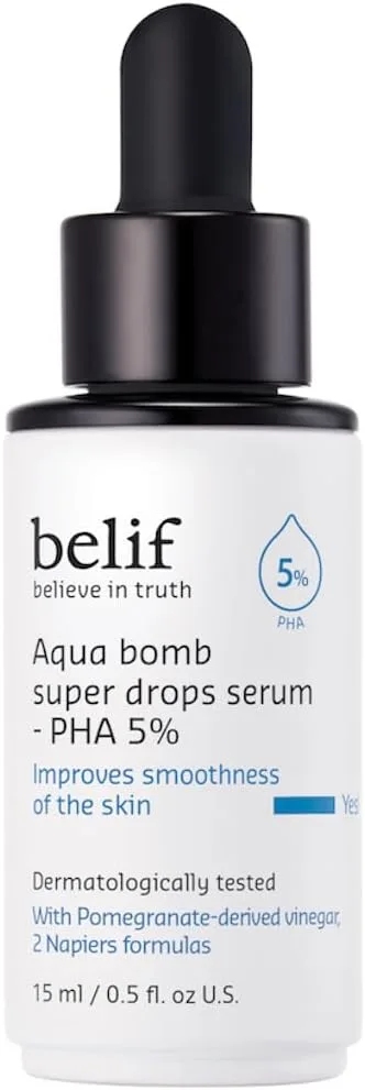 belif believe in truth ▫️ Belif Super Drops - PHA 5% | Sérum Hidratante Intensivo, melhora a textura da pele, esfoliação suave, K-Beauty (15ml)