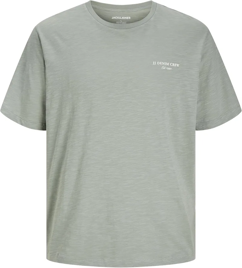 JACK & JONES ▫️ Camiseta monocromática de verão com gola redonda Jjjeff – Camiseta monocromática com gola redonda para homem