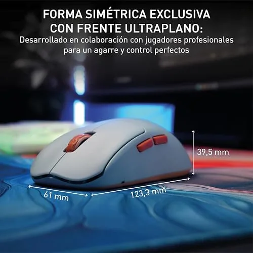CHERRY XTRFY ▫️ M68 Wireless, Rato sem fios ultraleve para jogos, 2,4 GHz, otimizado para e-sports, formato simétrico com parte frontal extra baixa, azul 3