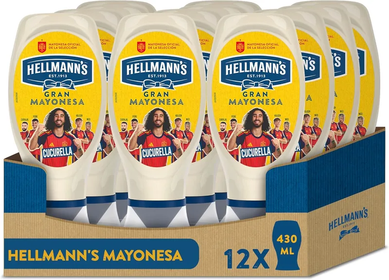 Hellmann's ▫️ Gran Maionese de Cabeça para Baixo, sem lactose, sem glúten, 430 ml