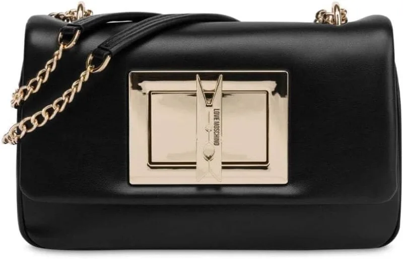 Love Moschino ▫️ Moschino Bolsa de ombro/cruzada para mulher «Love» em couro sintético preto BS25MO47 JC4164PP1MLM0000, Preto, Tamanho único