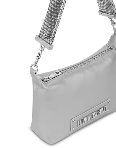 Love Moschino ▫️ JC4140PP1MLO0969, Mala de ombro para mulher, prateada, tamanho único, prateada, tamanho único 4