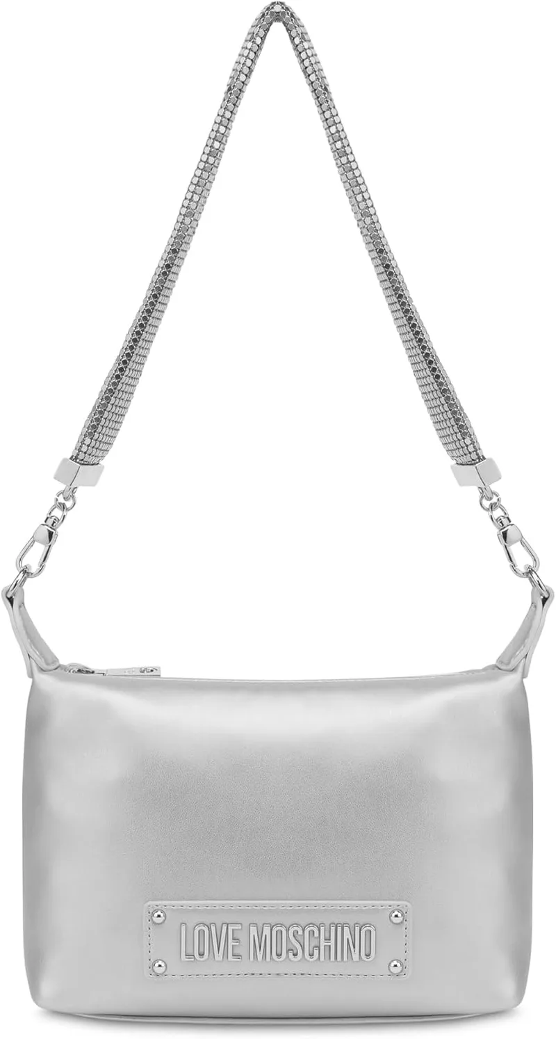 Love Moschino ▫️ JC4140PP1MLO0969, Mala de ombro para mulher, prateada, tamanho único, prateada, tamanho único