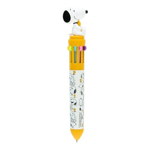 Grupo Erik ▫️ Caneta Multicolor Snoopy - Caneta retrátil divertida: Para crianças, 10 cores numa só │ Artigos de papelaria bonitos: Snoopy, presente de aniversário 2