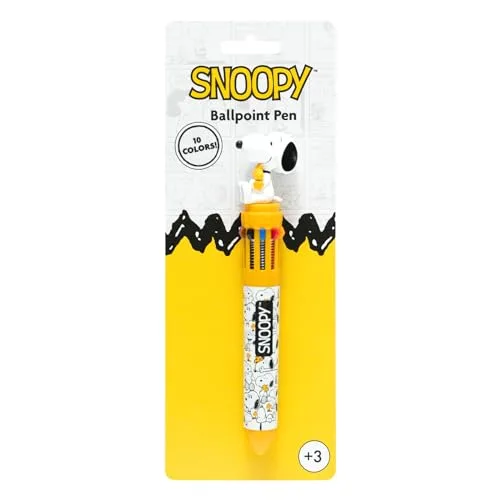 Grupo Erik ▫️ Caneta Multicolor Snoopy - Caneta retrátil divertida: Para crianças, 10 cores numa só │ Artigos de papelaria bonitos: Snoopy, presente de aniversário 3