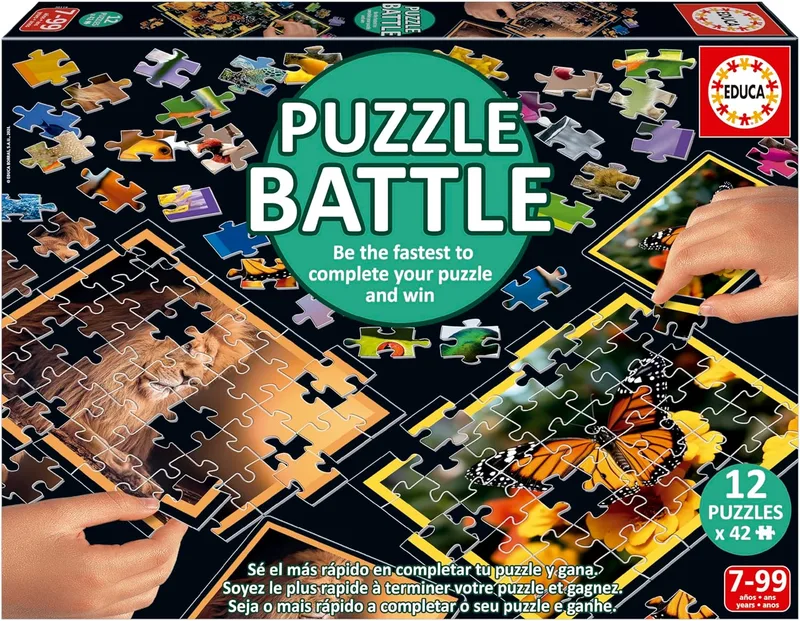 Educa ▫️ Puzzle Battle Natura | Jogo de mesa | Uma verdadeira batalha de peças | A partir dos 7 anos (20119)