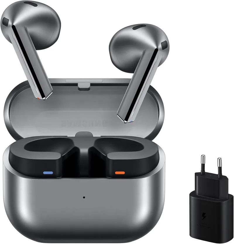 Samsung ▫️ Galaxy Buds3 + Carregador - Auscultadores sem fios, Supressão de ruído, Bluetooth, Áudio 360, Cinzento (Versão espanhola)