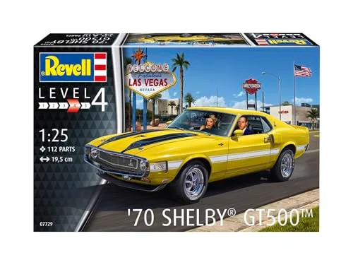 Revell ▫️ Modelismo I Shelby Mustang GT500 dos anos 70 I Kit de montagem I Escala 1:25 I 120 peças I Conjunto de modelismo para maiores de 12 anos I Modelo detalhado I Carro desportivo I Réplica autêntica 2