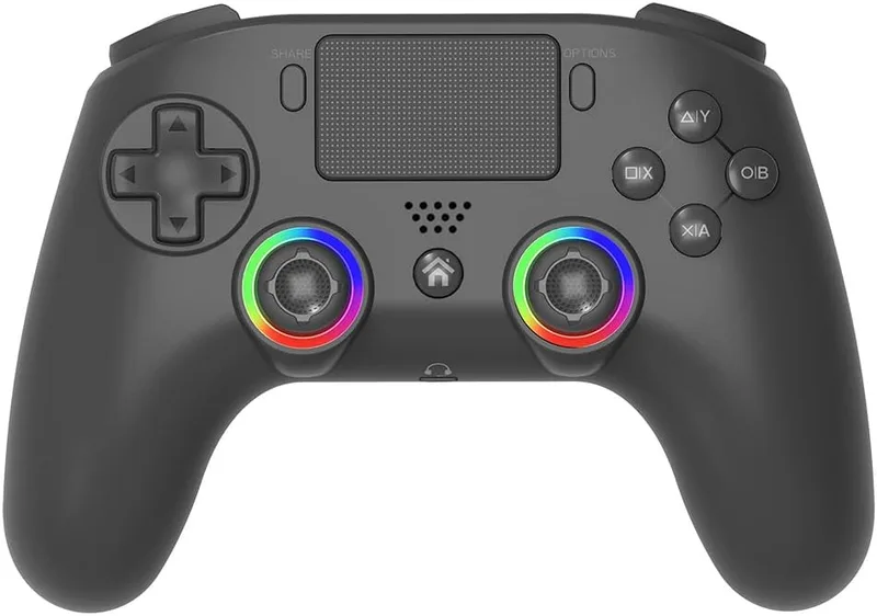 Subsonic ▫️ Comando sem fios para PS4 / Playstation 4 - Comando com LED, vibração e entrada para auscultadores - Preto