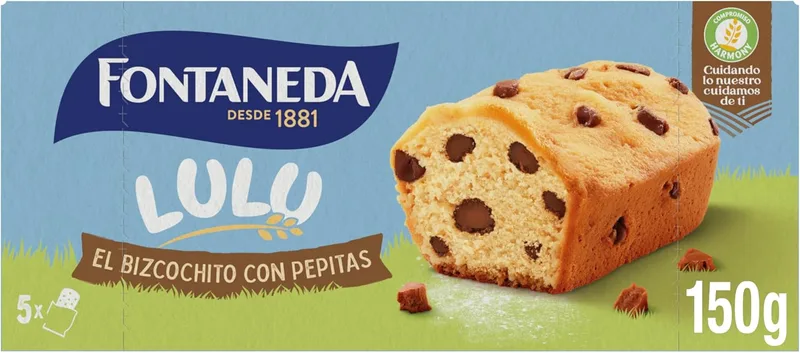 Fontaneda ▫️ Lulú Pão de ló de Chocolate, textura esponjosa, 150g