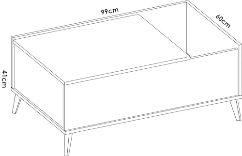 DEKIT GRUPO RIMOBEL ▫️ Ness - Mesa de centro elevável Ness - Branca - 41 x 99 x 60 cm 3