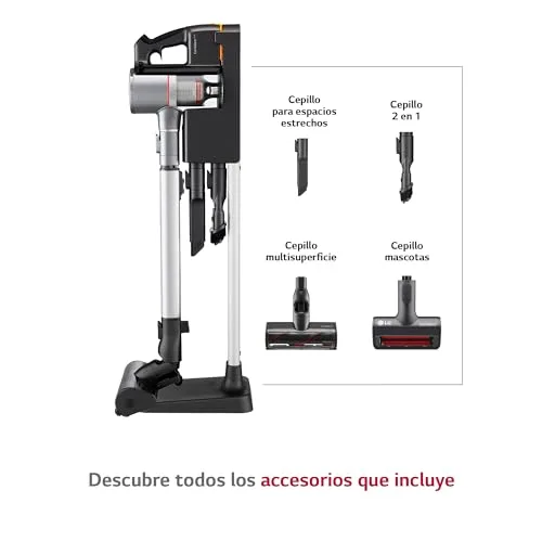 LG ▫️ A9K-CORE2S - Aspirador vertical, potência de sucção de 200 W, com bateria dupla e sistema de compressão de pó, prateado 2