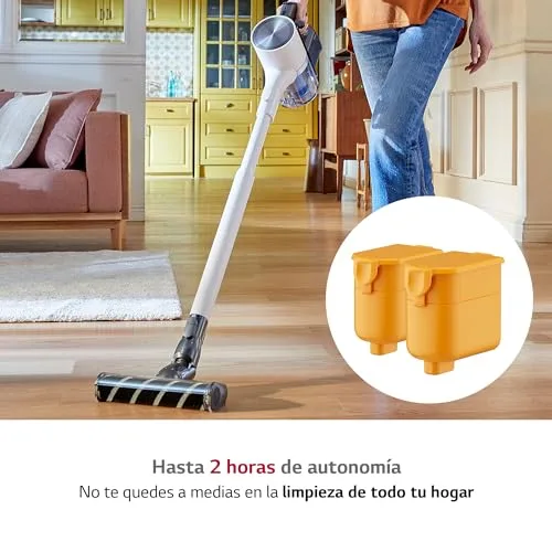 LG ▫️ A9K-CORE2S - Aspirador vertical, potência de sucção de 200 W, com bateria dupla e sistema de compressão de pó, prateado 5