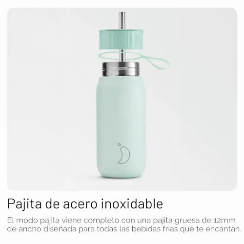 Chilly's ▫️ Switch - Copo Switch em aço inoxidável sem BPA com palhinha incorporada para batidos e chás - Parede dupla, isolamento a vácuo - Lichen Green, 750 ml 4