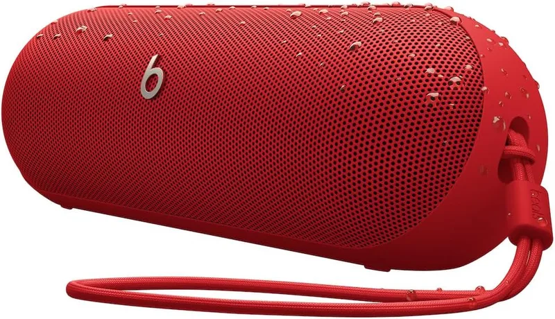 Beats ▫️ Pill - Altifalante Bluetooth sem fios e carregador portátil via USB-C, até 24 horas de autonomia, resistência à água IP67, compatível com Apple e Android, microfone integrado – Vermelho Fogo