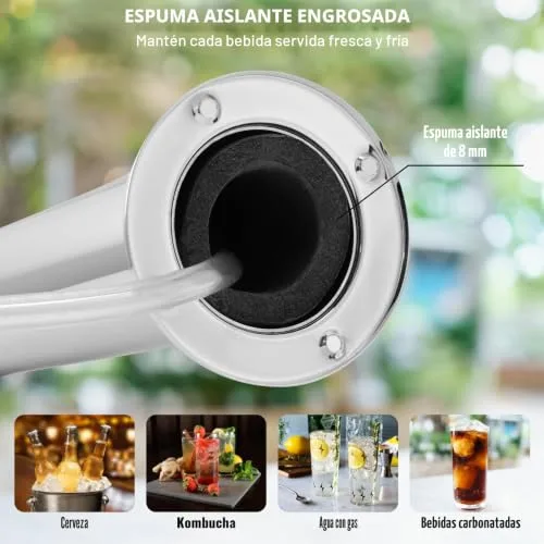 VEVOR ▫️ Kit de conversão para cerveja com duas torneiras, dispensador de cerveja em torre de aço inoxidável com regulador W21.8 de duplo calibre e acoplador de barril, 175 x 115 x 435 mm 3