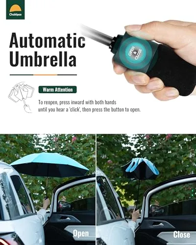 Chakipee ▫️ Guarda-chuva dobrável à prova de vento para mulher - Guarda-chuva invertido resistente ao vento, guarda-chuva de viagem automático, portátil e compacto para homem, revestimento 210T, resistente aos raios UV 5