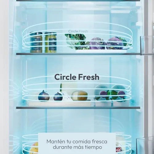 CANDY ▫️ Fresco 300 CNCQ2T620EX Frigorífico Combi, Capacidade 409 L, Sistema Total No Frost Circle+, Gaveta para legumes, Controlo eletrónico da temperatura, 60 cm x 2 m, Iluminação LED, Porta reversível, 38 dB, Aço inoxidável 5