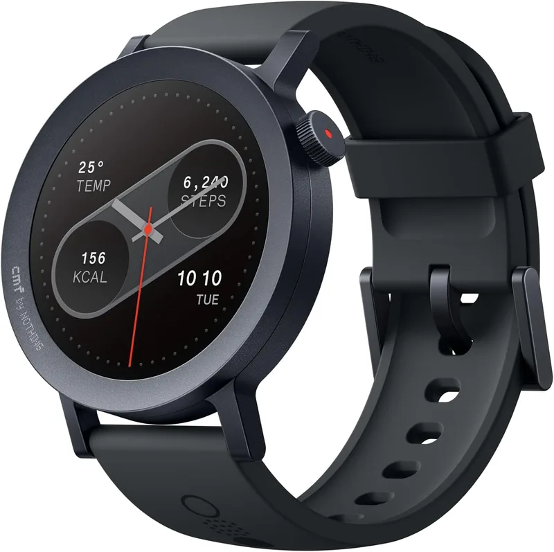 CMF BY NOTHING ▫️ Smartwatch Watch Pro 2 com ecrã AMOLED de 1,32", bateria com duração de 11 dias, chamadas Bluetooth com redução de ruído AI e GPS multi-sistema - Cinzento escuro