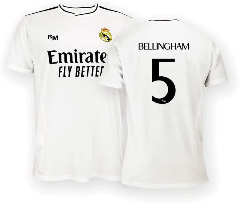 Real Madrid ▫️ Camisola da equipa principal Bellingham Kids Temporada 24/25 Réplica oficial do produto