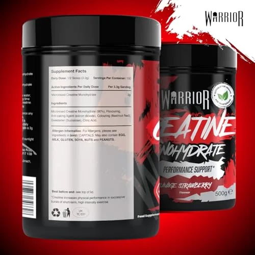 Warrior ▫️ Creatina Monohidratada em Pó 500 g, Vegana – Framboesa Silvestre 3