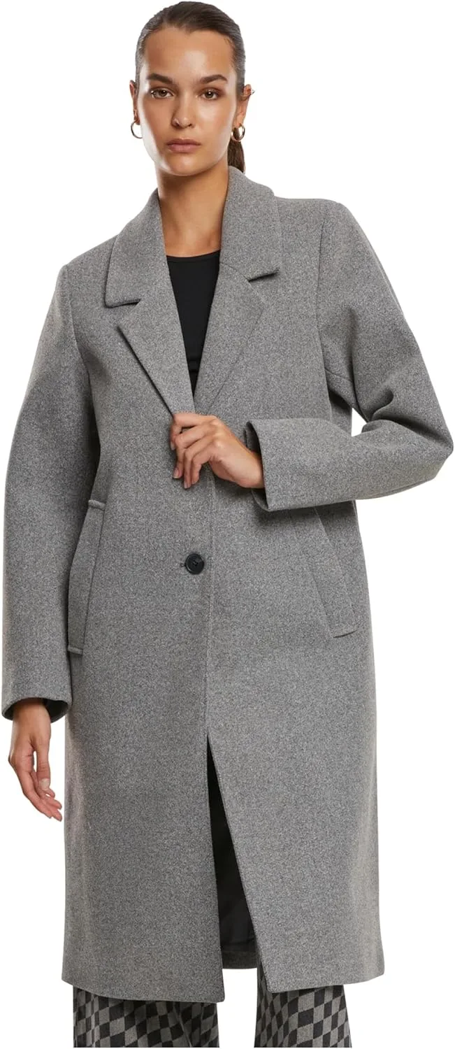 Urban Classics ▫️ Ladies Basic Coat Casacos para mulher Preto