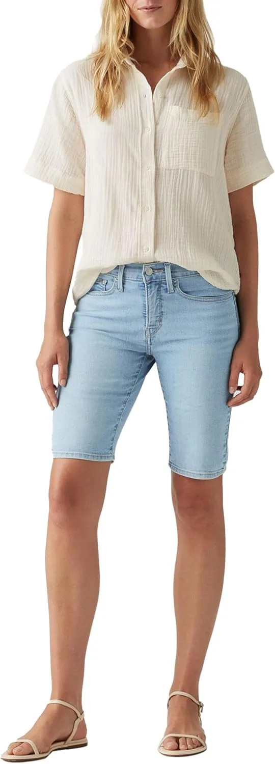 Levi's ▫️ Shaping Bermuda Camp Denim Shorts Calções para mulher
