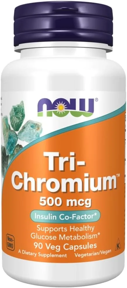 NOWFoods ▫️ Now Foods - TRI-CHROMIUM 500 MCG | Tri-Chromium 500 mcg | Suporte de Açúcar no Sangue - 90 Cápsulas