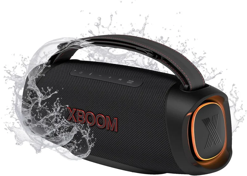 LG ▫️ XBOOM GO XG8T, coluna portátil, Bluetooth 5.3, graves potentes, resistência militar IP67 aos choques, à água e ao pó, preto