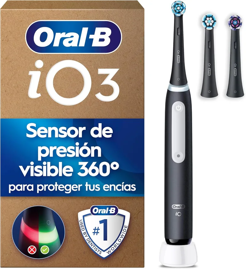 Oral-B ▫️ Escova de dentes elétrica iO 3 com 3 cabeças, preta