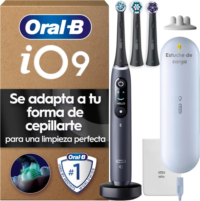 Oral-B ▫️ Escova de dentes elétrica iO 9 com 3 cabeças, preta