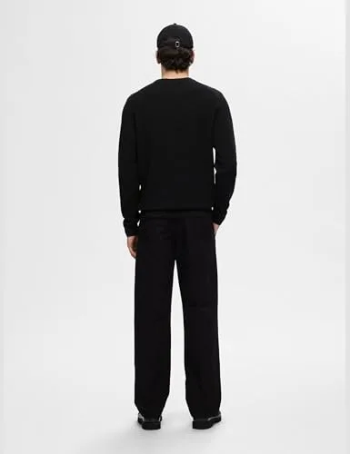 SELECTED HOMME ▫️ SELETED HOMME SLHROSS LS Knit Structure Crew Neck Noos, Preto, XXL 3