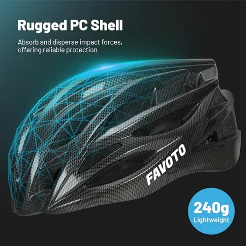 Favoto ▫️ Capacete de Bicicleta Ajustável, Capacete de Ciclismo com Forro para Homens, Mulheres e Adultos, Capacete de BTT e Estrada Certificado CE e TUV 2