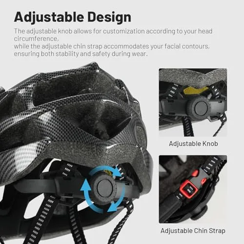 Favoto ▫️ Capacete de Bicicleta Ajustável, Capacete de Ciclismo com Forro para Homens, Mulheres e Adultos, Capacete de BTT e Estrada Certificado CE e TUV 5