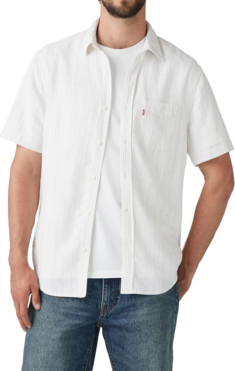 Levi's ▫️ Camisa de manga curta Sunset com 1 bolso Standard para homem