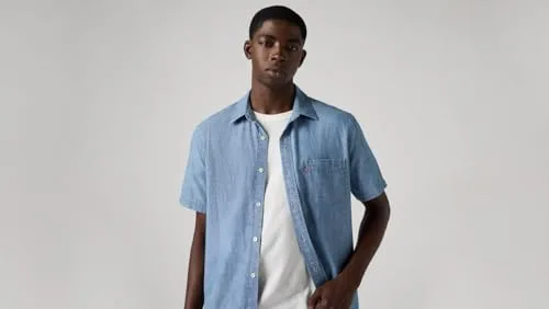 Levi's ▫️ S/S Sunset 1 Pkt Standrd Camisa de botões para homem 4