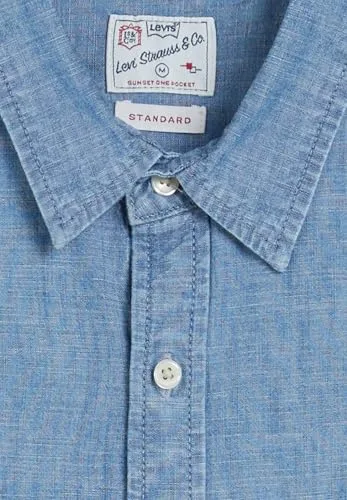 Levi's ▫️ S/S Sunset 1 Pkt Standrd Camisa de botões para homem 7