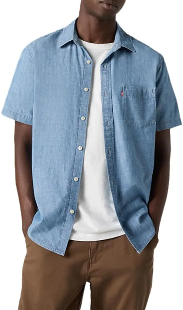 Levi's ▫️ Camisa de manga curta Sunset com 1 bolso, modelo Standard, para homem