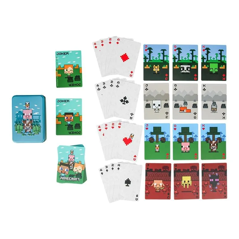 Paladone ▫️ Baralho de cartas numa caixa metálica com o tema do Minecraft 3