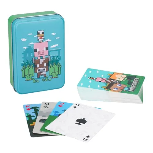 Paladone ▫️ Baralho de cartas numa caixa metálica com o tema do Minecraft 6