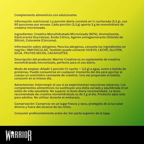 Warrior ▫️ Creatina Monohidratada em Pó 300 g, Vegana – Limonada 2